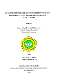 Image of PENGARUH KOMPENSASI DAN MOTIVASI KERJA TERHADAP KINERJA KARYAWAN GALAXY HOTEL TARAKAN
КОТА TARAKAN